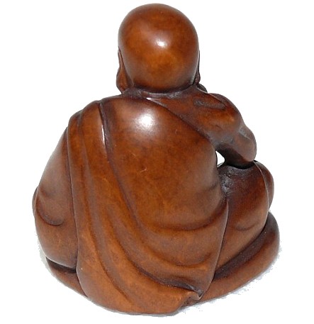 японская нэцкэ из кипариса МОНАХ, 1950-е гг.