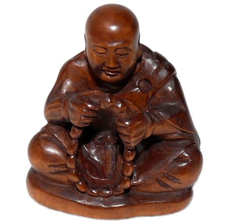 японская нецка из кипариса МОНАХ, 1950-е гг.