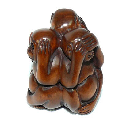 нэцка три обезьяны сандзару