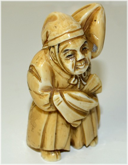 японская антикварная нэцкэ из слоновой кости Актер Кабуки