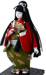 японская  антикварная кукла в кимоно