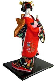 японская интерьерная кукла в кимоно, 1970-е гг.