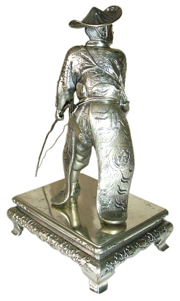 японская серебряная статуэтка основателя замка Эдо