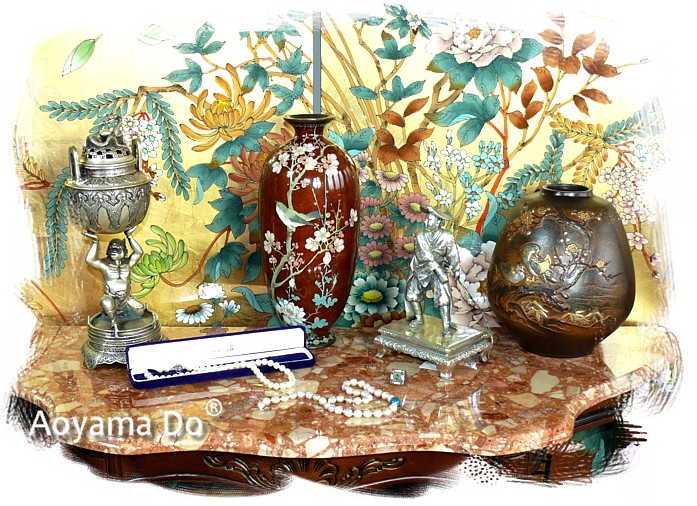 японская антикварная бронза: вазы, курильница