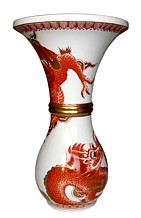 Японский антиквариат.  Японская ваза Арита. Ваза с рисунком в виде Дракона, авторская работа, 1910-20-е гг.