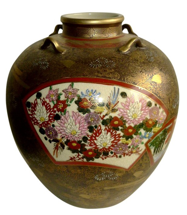 японская антикварная ваза эпохи конца Эдо начало Мэйдзи
