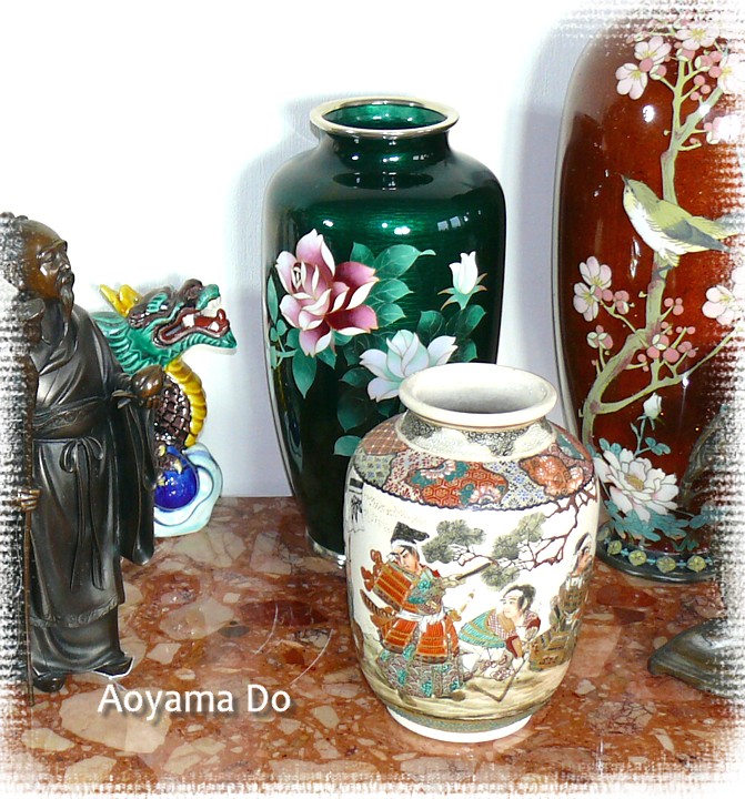японские антикварные ваза клуазоне