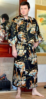 японское мужское кимоно, хлопок 100% 