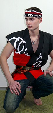 японская мужская традиционная одежда - хантэн, хлопок 100%