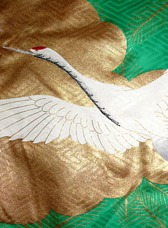 деталь дизайна ткани японского свадебного кимоно