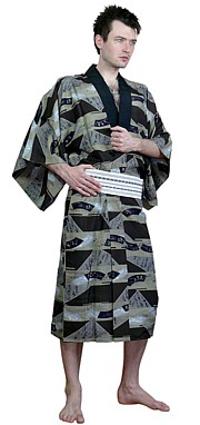 японское шелковое мужское кимоно