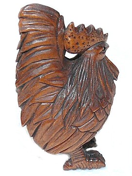 японская нецке Петух, самшит, 1930-е гг.