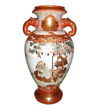 японскаяк фарфоровая ваза с рисунком на самурайскую тему, 1850-е гг.